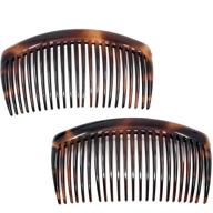 💇 camila paris ad66/2 french side combs: large 2 pack curved tortoise shell hair combs – flexible, durable, and made in france logo