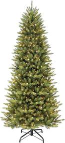 img 4 attached to 🎄 Puleo International 10ft Pre-Lit Slim Fraser Fir Artificial Christmas Tree | 900 UL Listed Clear Lights | Green