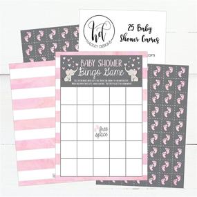 img 2 attached to 🐘 Set of 25 Pink Elephant Baby Shower Bingo Game Cards with Bulk Blank Squares and 25 Baby Feet Game Chips, Fun Baby Party Ideas and Supplies, Adorable Woodland Animal Paper Pattern for Girls