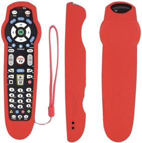 img 4 attached to Protective Silicone Remote Case For Verizon FiOS 2-Device-In-1 Version Ver 2/3/4/5 RC2655007/01 Shockproof Washable Skin-Friendly Remote Control Cover With Loop (Red)