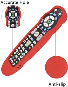 img 1 attached to Protective Silicone Remote Case For Verizon FiOS 2-Device-In-1 Version Ver 2/3/4/5 RC2655007/01 Shockproof Washable Skin-Friendly Remote Control Cover With Loop (Red)