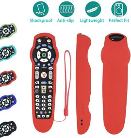 img 3 attached to Protective Silicone Remote Case For Verizon FiOS 2-Device-In-1 Version Ver 2/3/4/5 RC2655007/01 Shockproof Washable Skin-Friendly Remote Control Cover With Loop (Red)