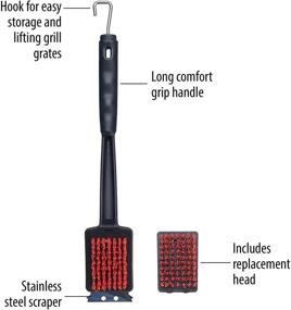 img 1 attached to 🔥 Farberware 5261919 Large Barbecue Grill Brush with Replacement Head, 19-Inch, Black and Red