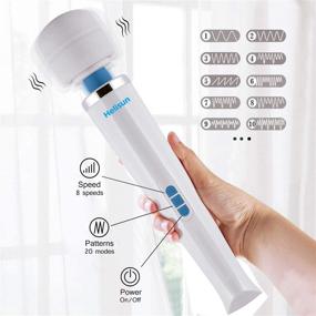 img 3 attached to 🔋 Helisun Cordless Personal Wand Massager: Handheld USB Charging, 8 Speeds & 20 Modes for Relaxing Massages including Neck, Back & Legs - Quiet and Magical!