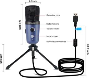 img 2 attached to 💻 FDUCE USB Plug&amp;Play Computer Microphone: Professional Studio PC Mic for Gaming, Streaming, Podcast, Chatting, YouTube - Mac &amp; Windows (Blue)