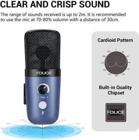 img 3 attached to 💻 FDUCE USB Plug&amp;Play Computer Microphone: Professional Studio PC Mic for Gaming, Streaming, Podcast, Chatting, YouTube - Mac &amp; Windows (Blue)