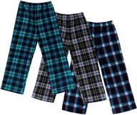👖 cozy and stylish boys' plaid fleece sleep pants: ultimate comfort for a good night's sleep logo
