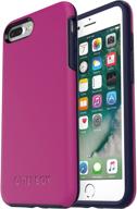 otterbox symmetry series case for iphone 8 plus &amp; iphone 7 plus (only) - mix berry jam (baton rouge/maritime blue) - retail packaging logo