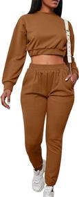 img 4 attached to BORIFLORS Women's Workout Track Suit: 2 Piece Set for Stylish and Comfy Sweatsuits