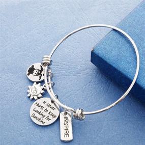 img 2 attached to Winnie The Pooh Inspired Gifts: Eeyore Quote Bracelet - Keep Looking for Sunshine - Disney Jewelry - Inspirational Gift - BBF Bracelet - Graduation Gifts (BR-KeepLookingSunshine)