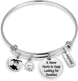 img 4 attached to Winnie The Pooh Inspired Gifts: Eeyore Quote Bracelet - Keep Looking for Sunshine - Disney Jewelry - Inspirational Gift - BBF Bracelet - Graduation Gifts (BR-KeepLookingSunshine)
