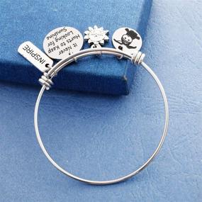 img 1 attached to Winnie The Pooh Inspired Gifts: Eeyore Quote Bracelet - Keep Looking for Sunshine - Disney Jewelry - Inspirational Gift - BBF Bracelet - Graduation Gifts (BR-KeepLookingSunshine)