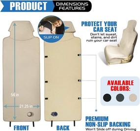 img 2 attached to 🚗 Waterproof Neoprene Car Seat Cover, Universal Fit - Beige/Tan - Ryzen