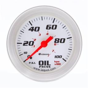 img 1 attached to Equus 8244 2-inch Mechanical Oil Pressure Gauge, Sleek White with Durable Aluminum Bezel