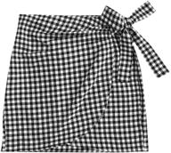 wdirara womens gingham asymmetrical knotted logo