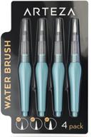 🖌️ arteza water brush pen set of 4 - self-moistening, portable watercolor brushes with assorted tips logo