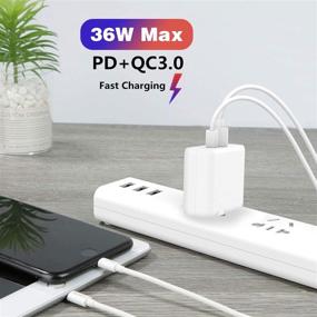 img 1 attached to ⚡ High-Speed Charging Block: Aiibe 36W USB C Charger with 18W PD + Quick Charge 3.0 Dual Port for iPhone 12/11, iPad Pro, AirPods Pro (White)