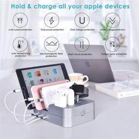 img 3 attached to KeyEntre 6 Port USB Charging Station For Multi Device USB Charging Dock Station HUB Desktop Charger Stand Organizer Compatible With IPhone IPad Cell Phone Tablets (Include 3 Short Cable)