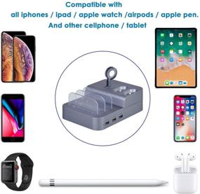 img 2 attached to KeyEntre 6 Port USB Charging Station For Multi Device USB Charging Dock Station HUB Desktop Charger Stand Organizer Compatible With IPhone IPad Cell Phone Tablets (Include 3 Short Cable)