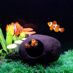 img 2 attached to 🐠 Saim Clay Hiding Cave Aquarium Decorations: Ideal Breeding Cave for Baby Betta Fish, Amano Shrimp, Cichlid, Bonsai - Promotes Play, Rest, and Relaxation in Fish Tank