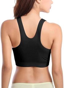 img 2 attached to 🏋️ Wireless Post-Surgery Active Yoga Sports Bras with Zip Front for Women