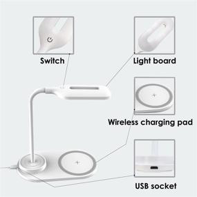 img 2 attached to 💡 Wireless Charger LED Desk Lamp with 3 Lighting Modes, Touch Control Table Lamp for Home Bedroom/Study/Office