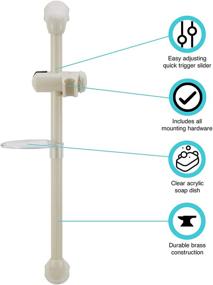 img 2 attached to 🚿 Dura Faucet DF-SA300CL-BQ RV Handheld Showerhead Slide Bar in Bisque Parchment - Adjustable for Optimal Comfort