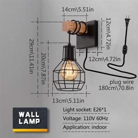 img 1 attached to Настенный светильник SUNVP, деревянный металлический настенный светильник, промышленный винтажный декоративный настенный светильник для гостиной, спальни, коридора на ферме