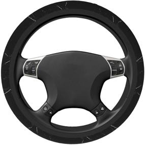 img 2 attached to DOHOOC Black Marble Steering Wheel Cover Cute Car Accessories For Women Men Universal Fit 15 Inches Breathable Anti Slip Sweat Absorption