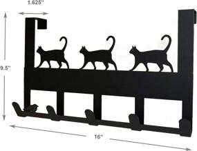 img 1 attached to 🐱 Mango Steam Over-The-Door Organizer Hanger for Towels, Hats, Hoodies, Jackets, Packs, &amp; Keys (Black Cat)