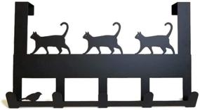 img 2 attached to 🐱 Mango Steam Over-The-Door Organizer Hanger for Towels, Hats, Hoodies, Jackets, Packs, &amp; Keys (Black Cat)