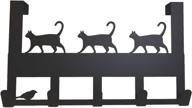 🐱 mango steam over-the-door organizer hanger for towels, hats, hoodies, jackets, packs, &amp; keys (black cat) логотип