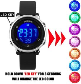 img 1 attached to ⌚ Function Waterproof Stopwatch Digital Wristwatch: Top Boys' Watches