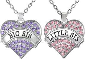 img 2 attached to 💖 Heart Necklace Set for 2 Sisters, Big Sis & Lil Sis Jewelry Gifts - Perfect Gifts for Girls, Teens, Women