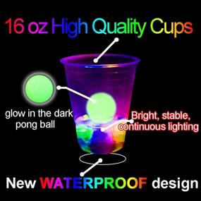 img 2 attached to 🎉 Glowing Party Beverage Pong Game: Indoor/Outdoor Fun Pack with Flashing Colors - Perfect for House Parties, Birthdays, Concerts, Weddings, BBQs, Beach Holidays