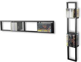 img 2 attached to You-Have-Space Wall Mount 34 Inch CD DVD Organizer Metal Floating Shelf Set of 2 Black - Media Storage Rack