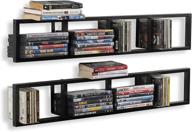 you-have-space wall mount 34 inch cd dvd organizer metal floating shelf set of 2 black - media storage rack logo