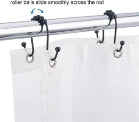 img 2 attached to 🚿 Amazer Black Double Shower Hooks: Stainless Steel Heavy Duty Rings for Rust-Resistant Curtain Liner, Set of 12, Black