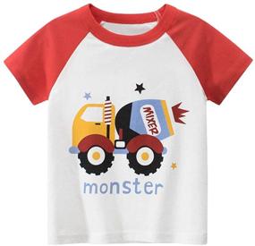 img 3 attached to Kivors Toddler Boys' 4-Pack Dinosaur T-Shirts: Short-Sleeve Crewneck Cartoon Tops for Ages 2-6