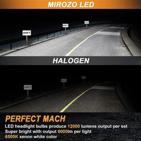 img 3 attached to 💡 Mirozo 9012/HIR2 LED Headlight Bulbs: Ultra Bright 12,000LM, 6500K Cool White, Halogen Replacement - Pack of 2