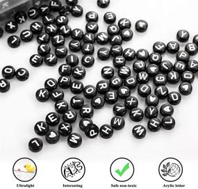 img 1 attached to 📿 1620-Piece A-Z Letter Beads Kit: Sorted Alphabet Beads & Black Acrylic Letters for Jewelry Making, Crafts, and Name Bracelets