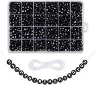 📿 1620-piece a-z letter beads kit: sorted alphabet beads & black acrylic letters for jewelry making, crafts, and name bracelets logo