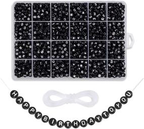 img 4 attached to 📿 1620-Piece A-Z Letter Beads Kit: Sorted Alphabet Beads & Black Acrylic Letters for Jewelry Making, Crafts, and Name Bracelets