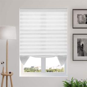 img 4 attached to 🪟 White Cordless Pleated Shades and Blinds for Windows - Light Filtering Fabric Blinds, Easy to Install and Cut, Pack of 3, Size: 36"x72