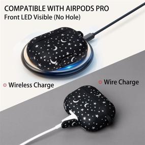 img 1 attached to 🌌 Forrrest AirPods Pro Case Cover - Star Moon Starry Sky Printed Design Silicone Protective Skin with Keychain for Girls, Women, Boys - Sky Blue AirPods Pro Accessories