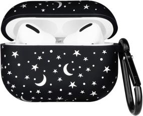 img 4 attached to 🌌 Forrrest AirPods Pro Case Cover - Star Moon Starry Sky Printed Design Silicone Protective Skin with Keychain for Girls, Women, Boys - Sky Blue AirPods Pro Accessories