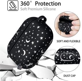 img 2 attached to 🌌 Forrrest AirPods Pro Case Cover - Star Moon Starry Sky Printed Design Silicone Protective Skin with Keychain for Girls, Women, Boys - Sky Blue AirPods Pro Accessories