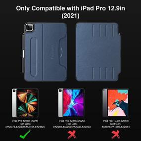 img 3 attached to KeepSync Case for iPad Pro 12.9 Inch 2021 5th Gen - Auto Sleep/Wake, Protective Cover with Pencil Holder, Magnetic Stand - Blue