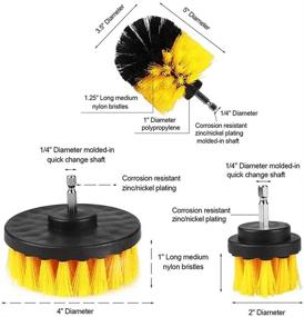 img 3 attached to All-Purpose Power Scrubber Drill Brush Set - Extended Long Attachment Kit for Grout, Floor, Tub, Shower, Tile, Bathroom, and Kitchen Surface Cleaning