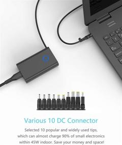 img 2 attached to ⚡️ Wishinkle Laptop Charger 45W - Compatible with Asus Toshiba Lenovo Acer Dell HP Samsung ThinkPad - with 10 Optional Connectors